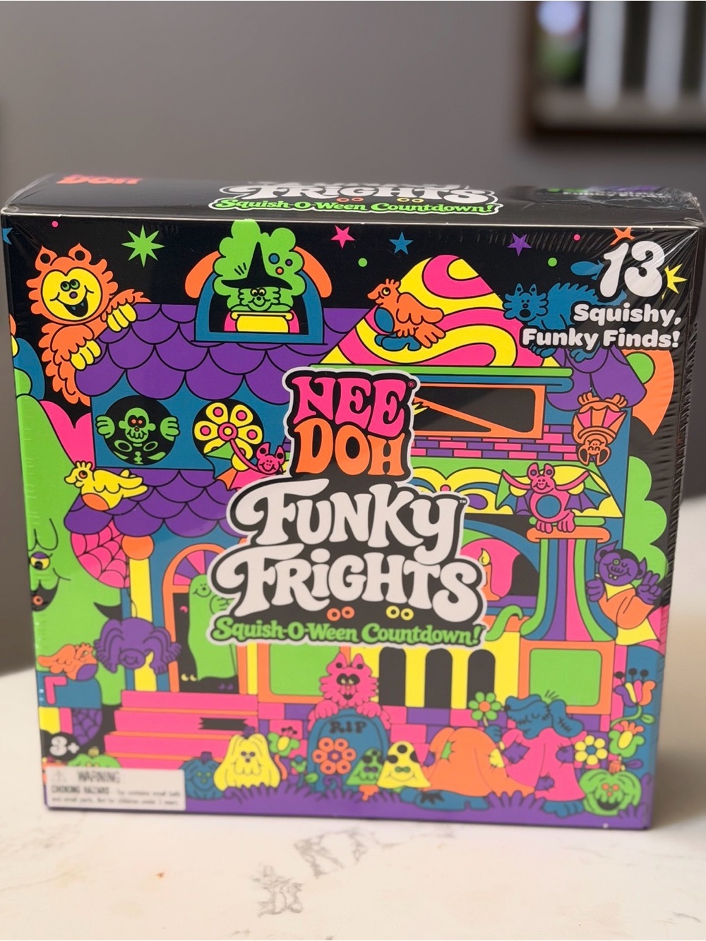 NeeDoh Funky Frights Squish-O-Ween Collectible Plush Set - Neon Multi